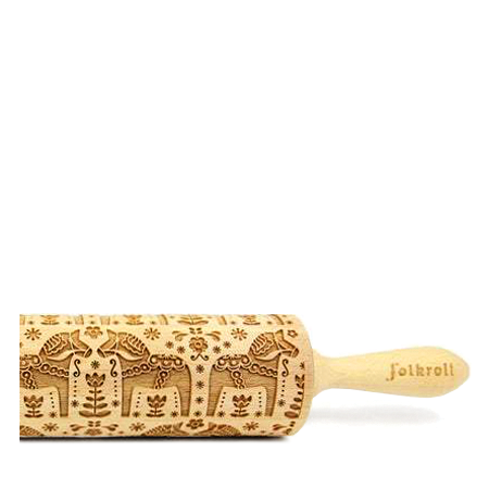 Folkroll - Engraved Rolling Pin - Swedish Folk Dala Horse (2 sizes)