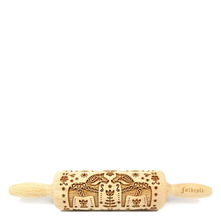 Folkroll - Engraved Rolling Pin - Swedish Folk Dala Horse (2 sizes)