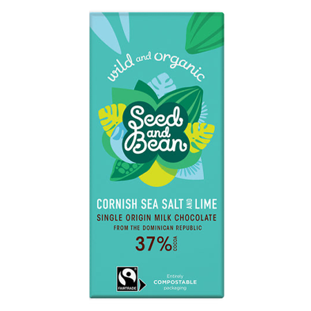 Seed and Bean - Cornish Sea Salt and Lime Single Origin Milk Chocolate