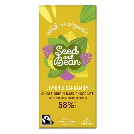 Seed and Bean - Lemon and Cardamom Single Origin Dark Chocolate