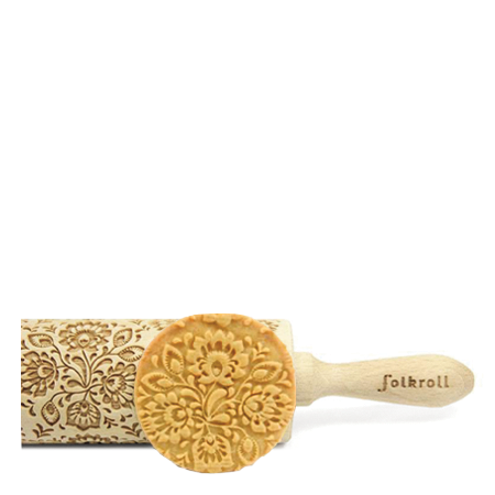 Folkroll - Engraved Rolling Pin - Floral (2 sizes)