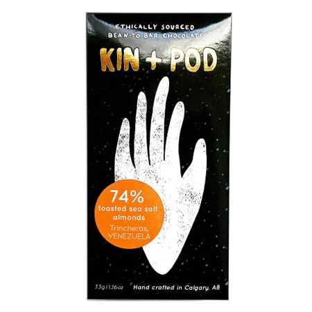 Kin + Pod - 74% Dark Milk With Toasted Sea Salt Almonds