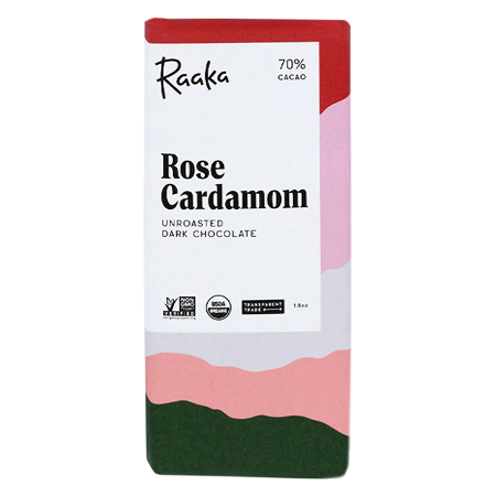 Raaka - Rose Cardamom Unroasted Dark Chocolate 70%